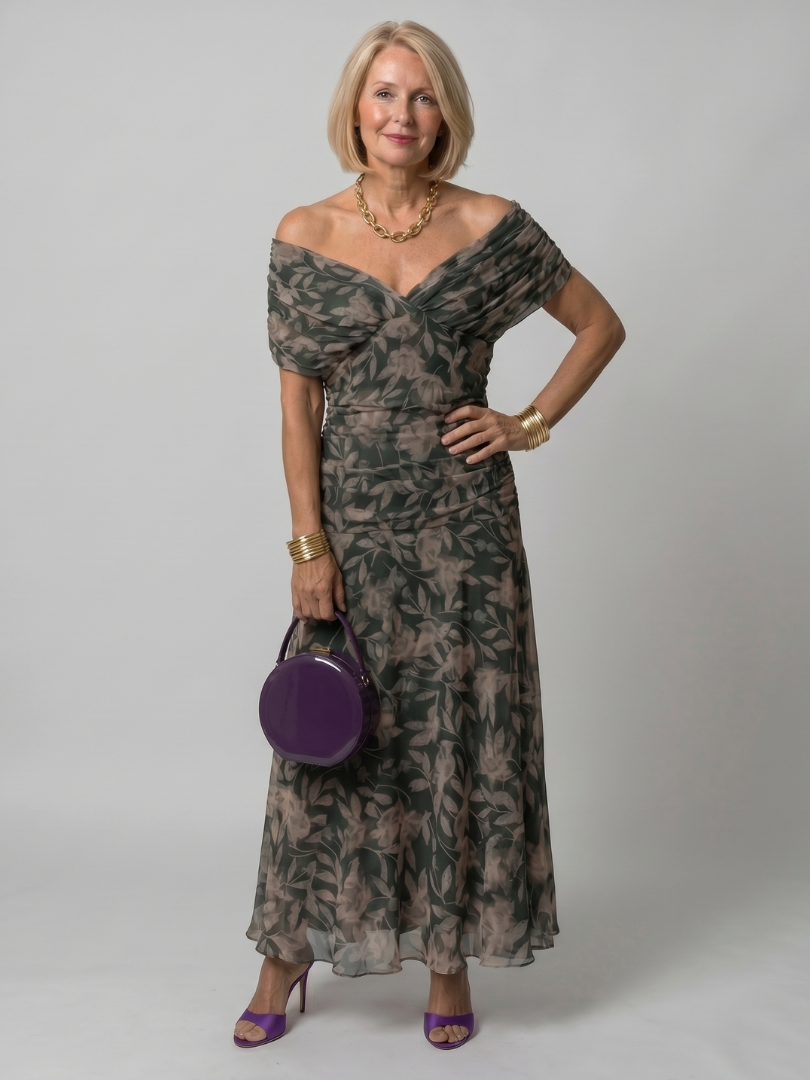Stella & Grace™ | Abito Midi Scollo a Spalle Scoperte (Calen)