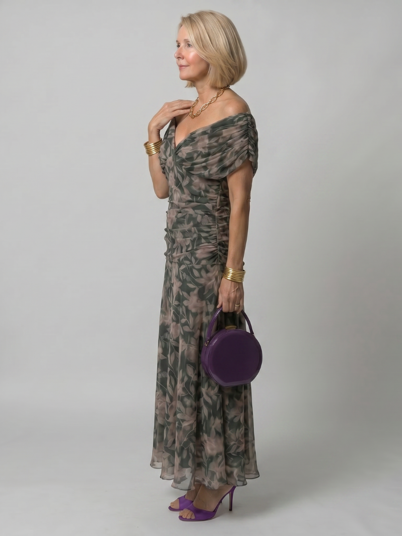 Stella & Grace™ | Abito Midi Scollo a Spalle Scoperte (Calen)