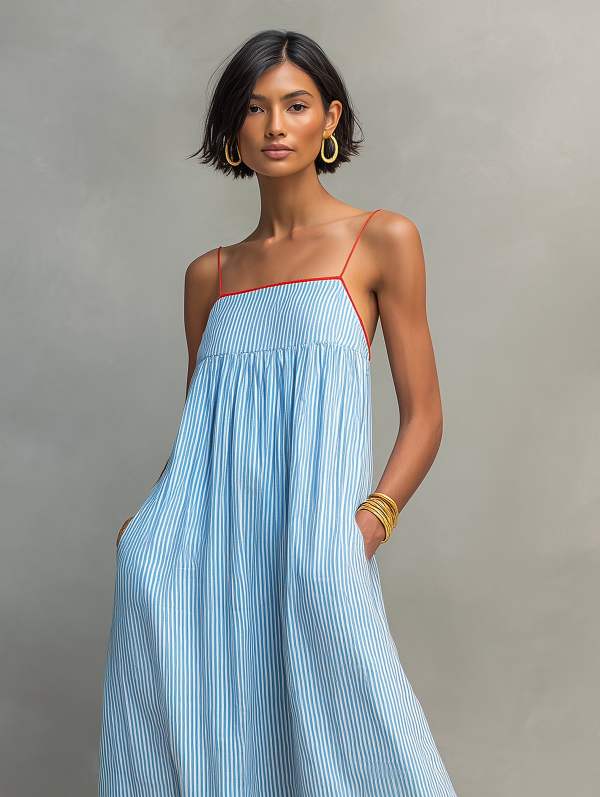 Vestito Maxi a Righe