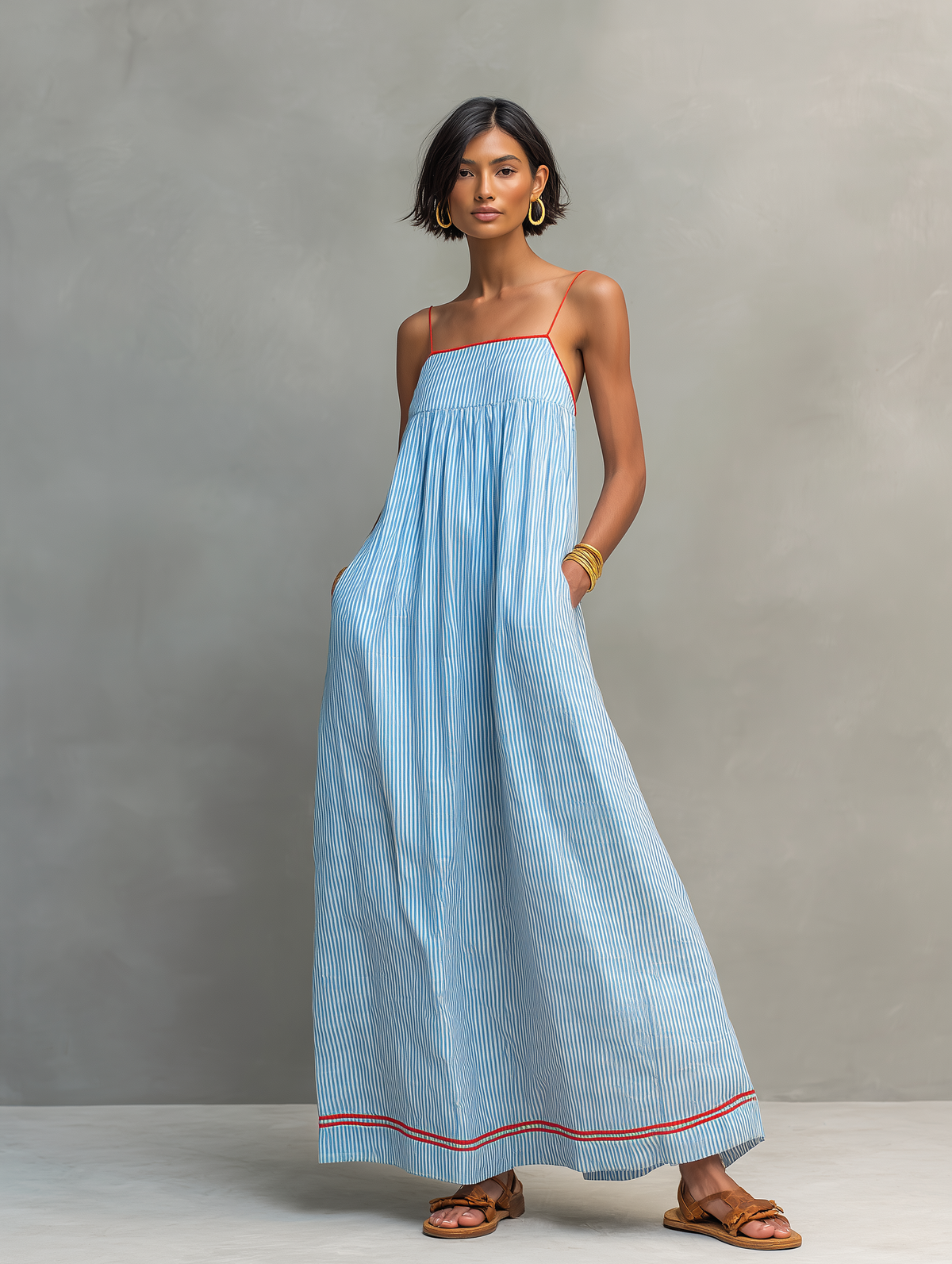 Vestito Maxi a Righe