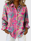 Joanna | Camicia con Bottoni Stampa Paisley