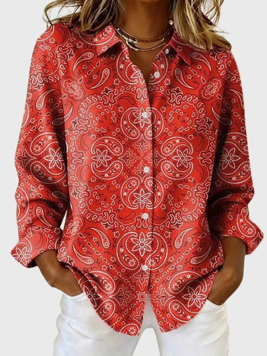 Joanna | Camicia con Bottoni Stampa Paisley