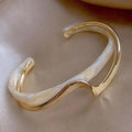 Bracciale Rigido Dorato Effetto Opale