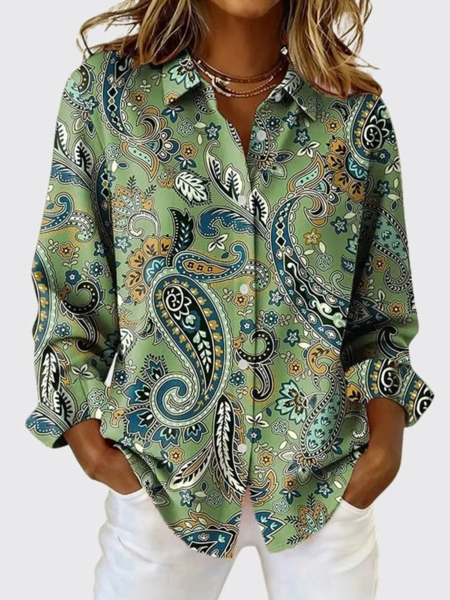 Joanna | Camicia con Bottoni Stampa Paisley