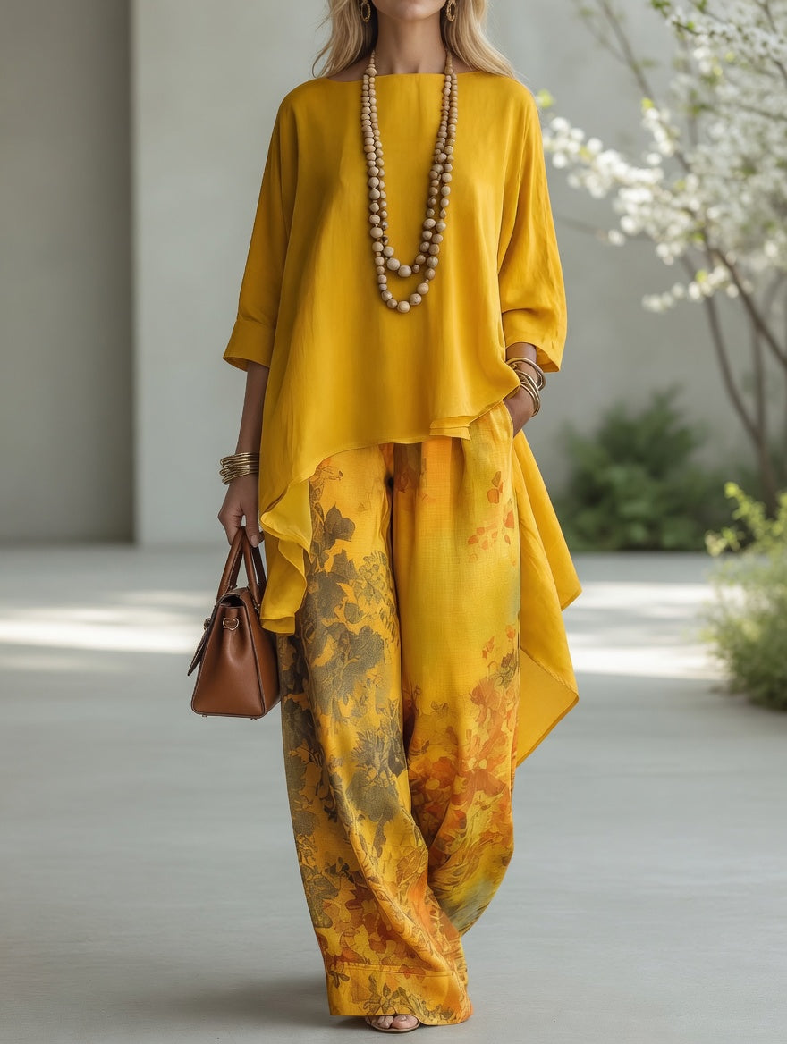 Luna | Completo Vintage con Stampa Botanica