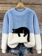 Carine | Maglione Oversize Elegante con Gatto