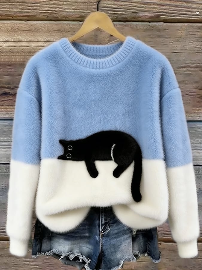 Carine | Maglione Oversize Elegante con Gatto