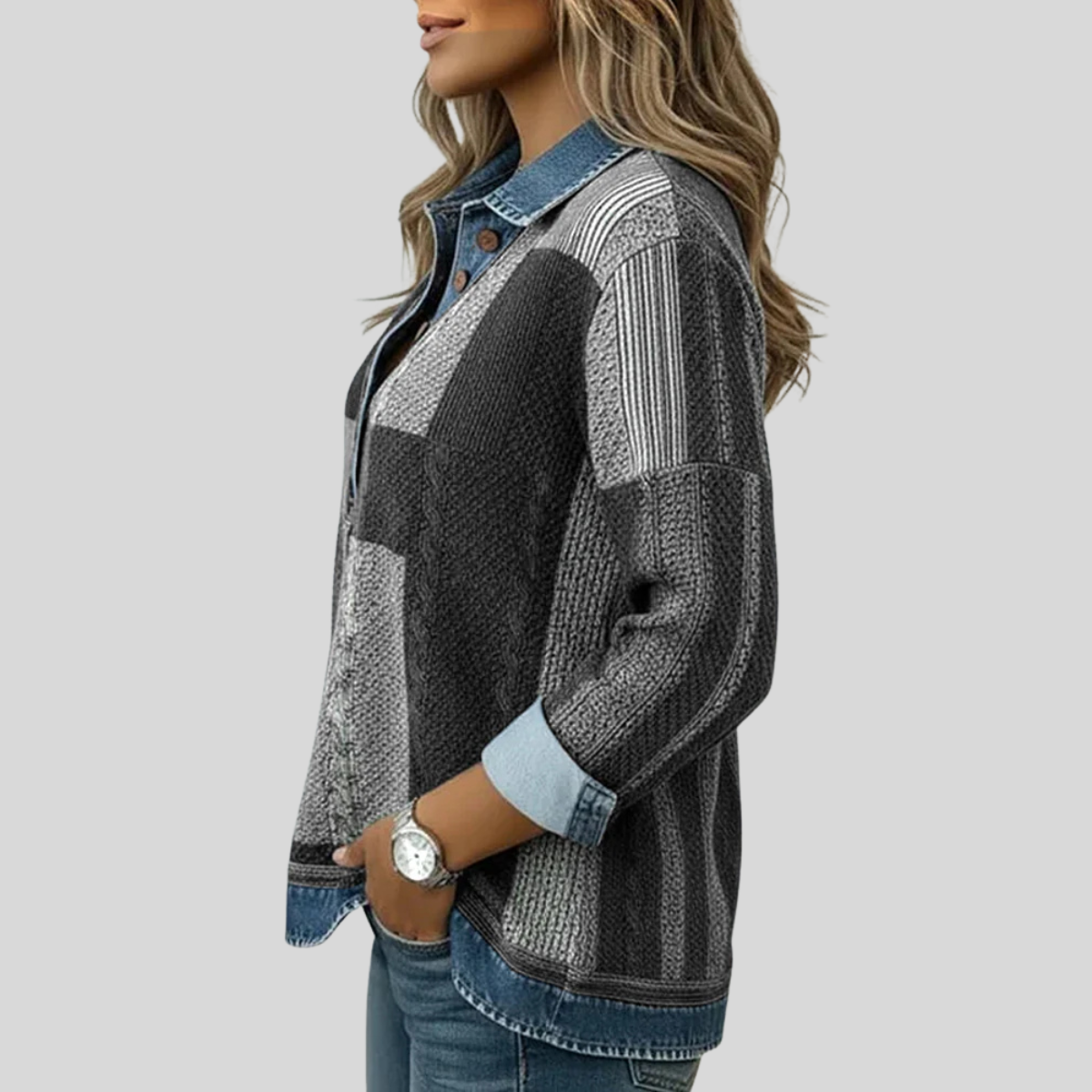 Meridell™ | Felpa colorblock con stampa