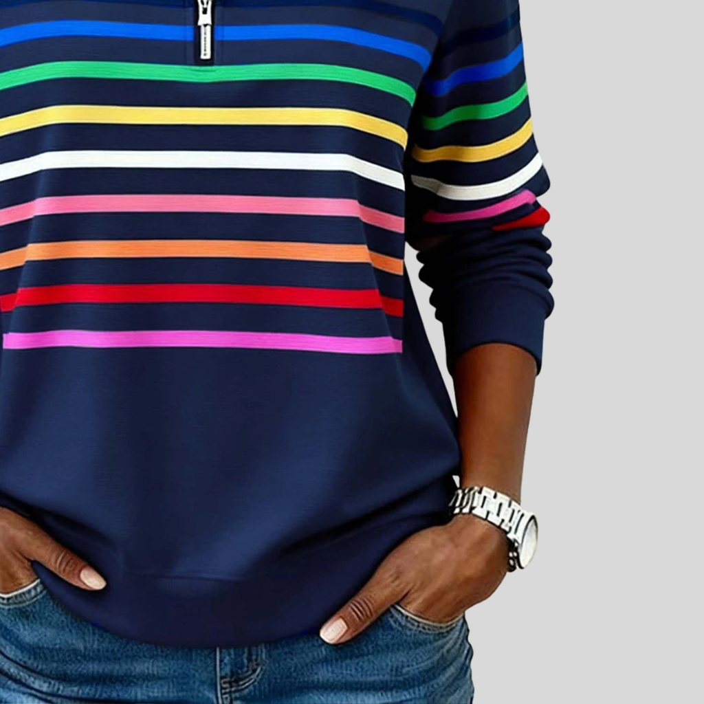 Prismette™ | Felpa a righe colorate con zip a un quarto