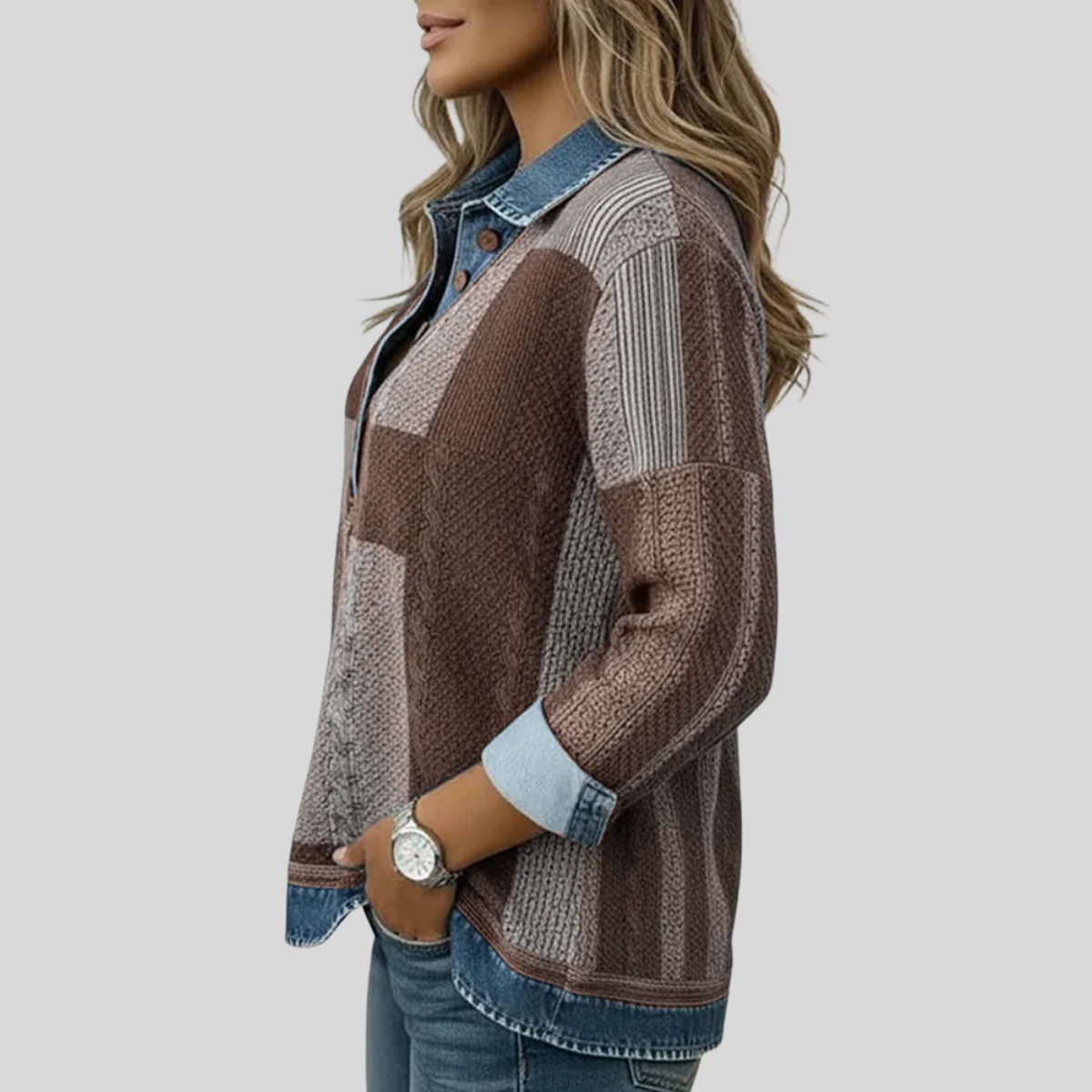Meridell™ | Felpa colorblock con stampa