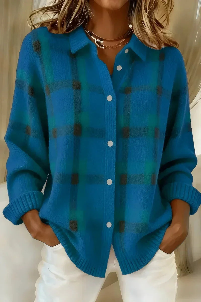 Kelsey | Cardigan Scozzese in Maglia Spazzolata