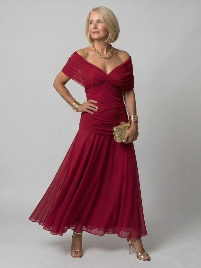Stella & Grace™ | Abito Midi Scollo a Spalle Scoperte (Calen)