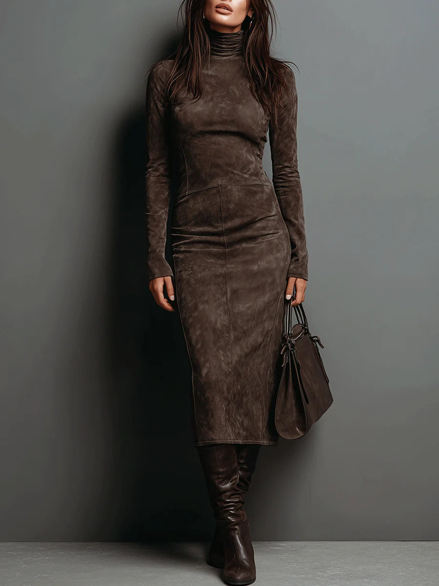Lorena | Lungo Abito Midi Marrone