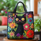 Borsa trapuntata - Gatto nero incantato