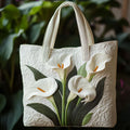 Borsa trapuntata artigianale - Gigli bianchi