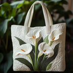 Borsa trapuntata artigianale - Gigli bianchi