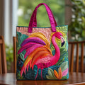 Borsa shopper trapuntata - Fenicottero arcobaleno