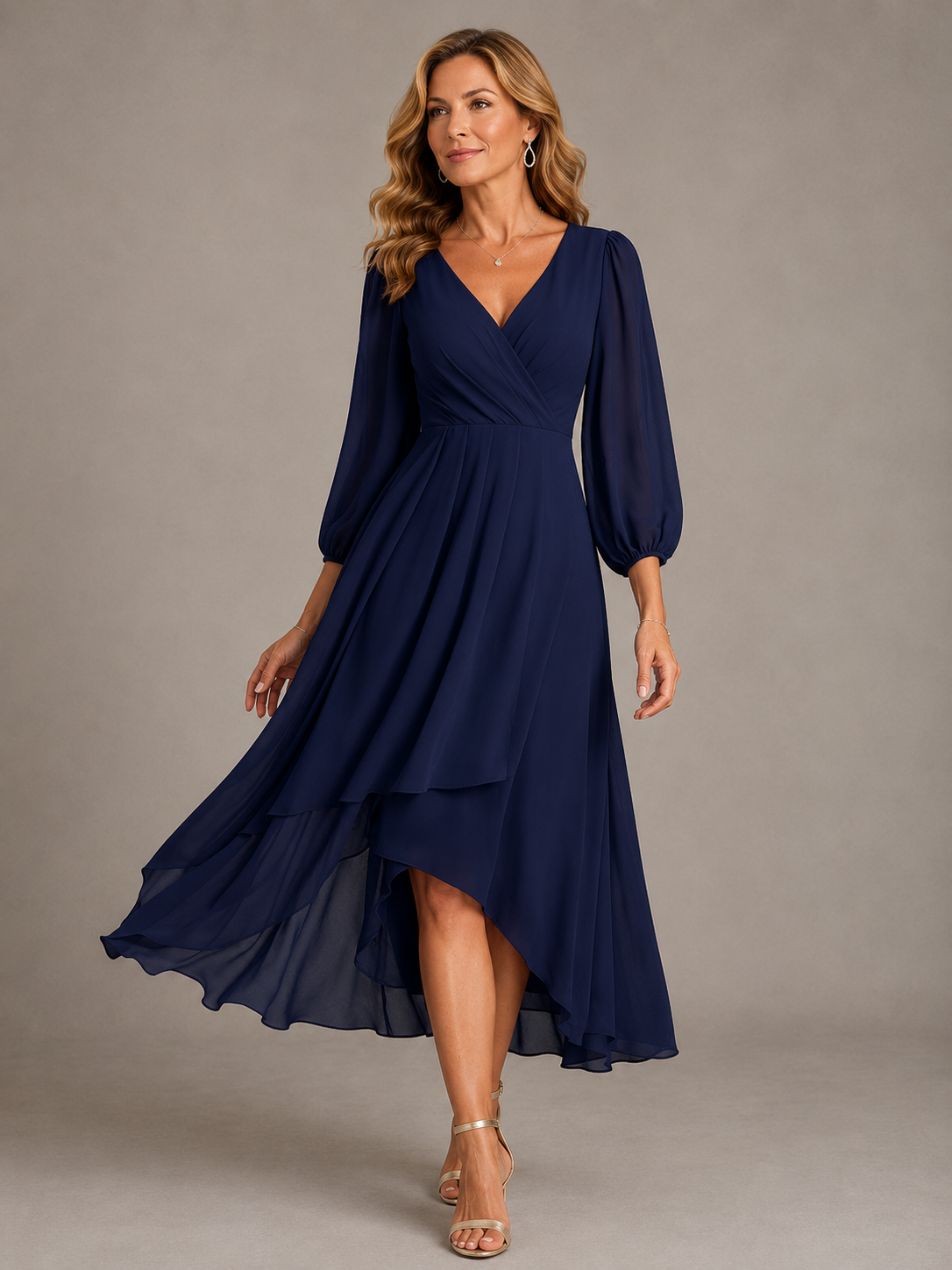 Mia™ | Abito Lungo Elegante con Scollo a V