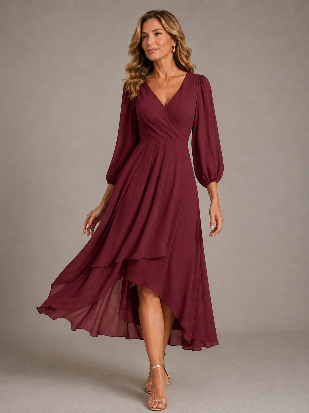 Mia™ | Abito Lungo Elegante con Scollo a V