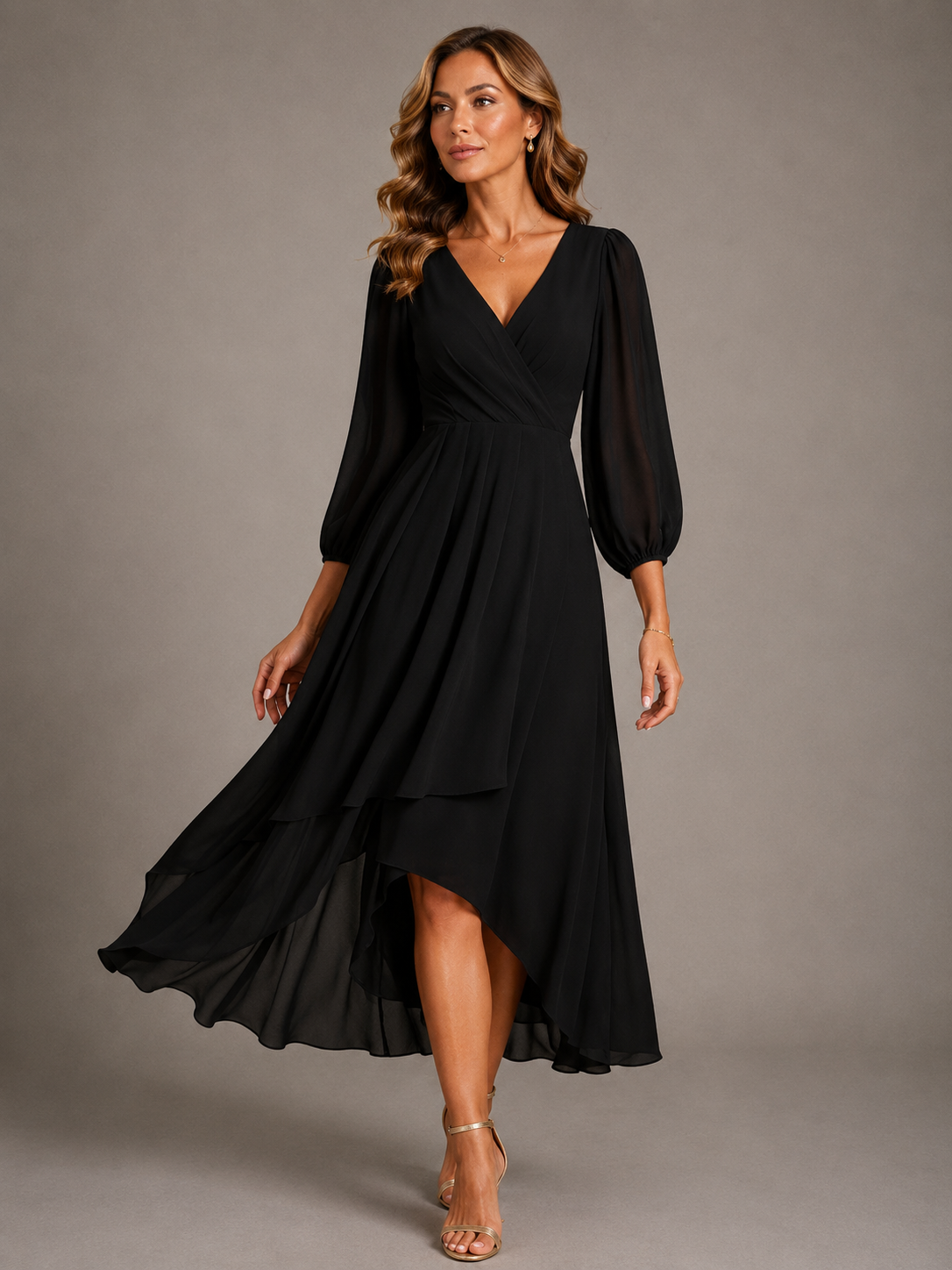 Mia™ | Abito Lungo Elegante con Scollo a V
