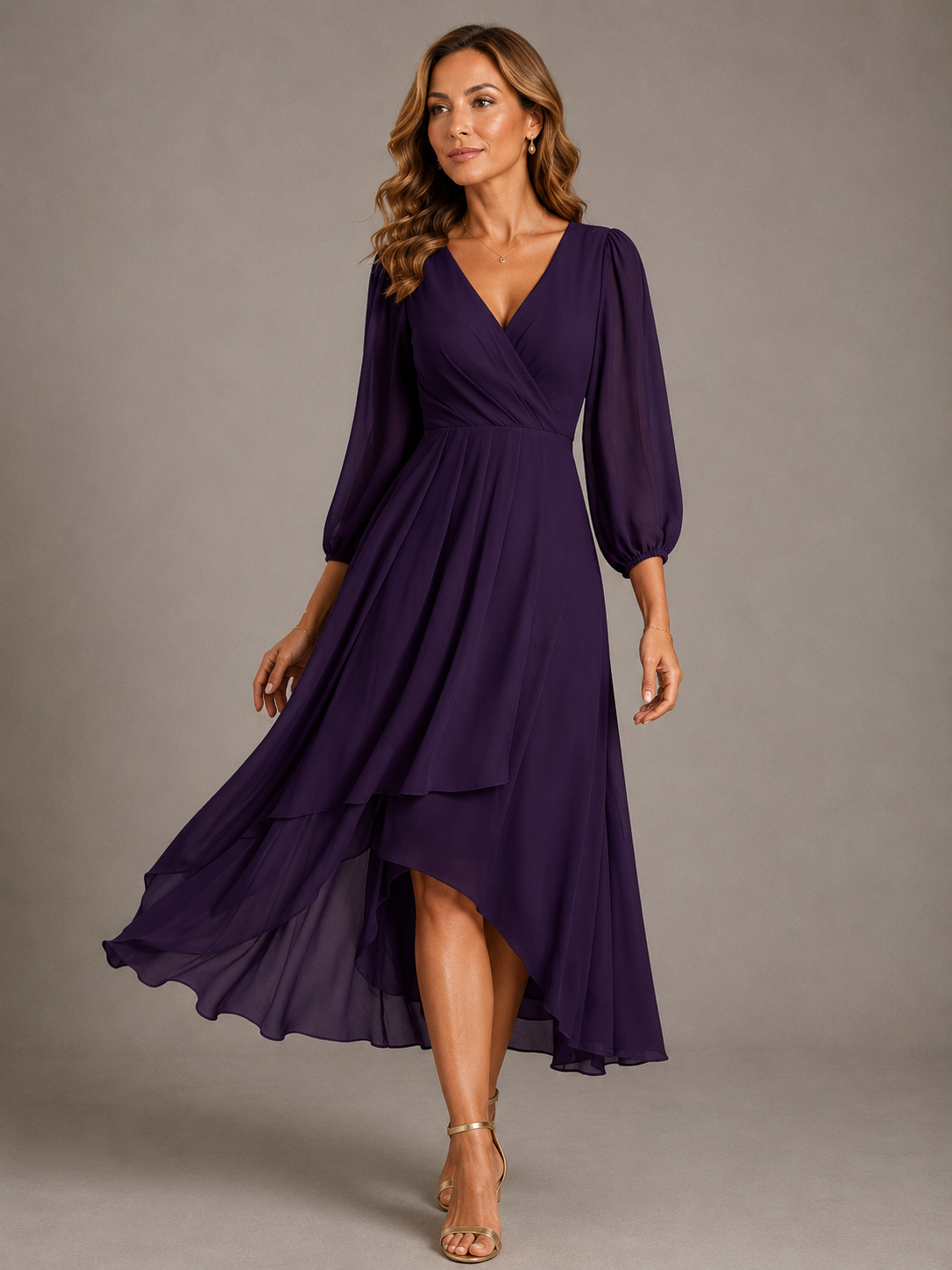 Mia™ | Abito Lungo Elegante con Scollo a V
