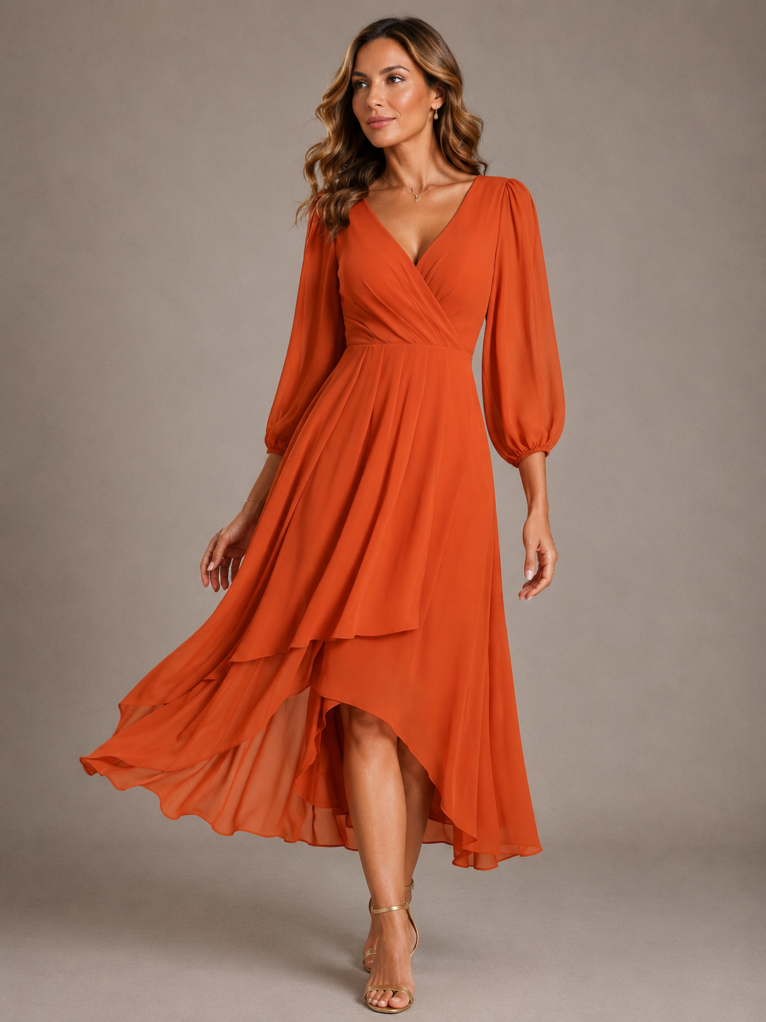Mia™ | Abito Lungo Elegante con Scollo a V