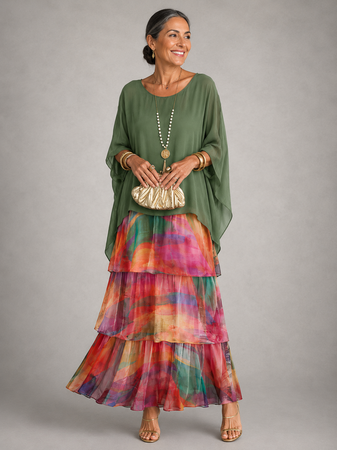 Vestito Maxi Floreale Elegante