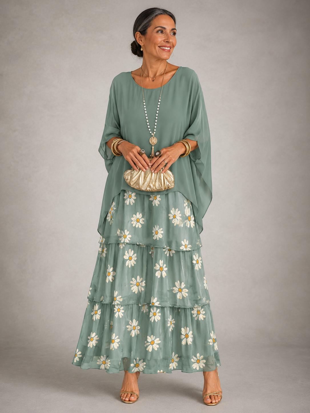 Vestito Maxi Floreale Elegante