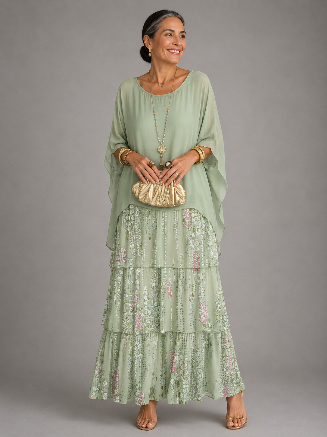 Vestito Maxi Floreale Elegante