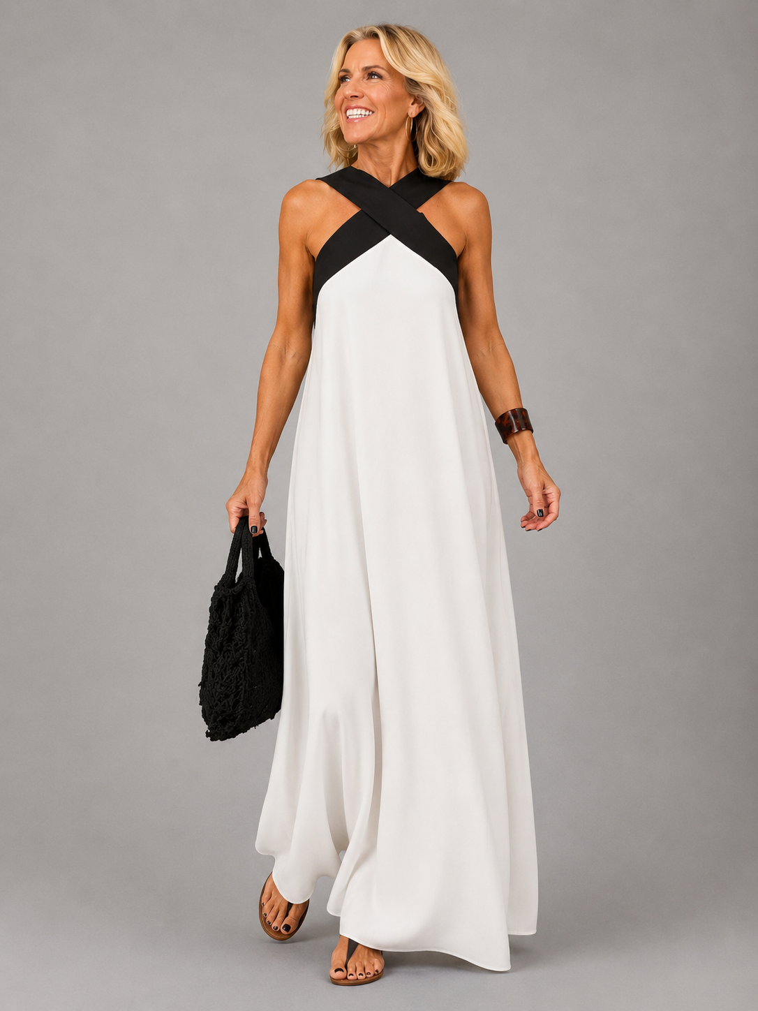 Velora™ | Abito Maxi Incrociato Elegante