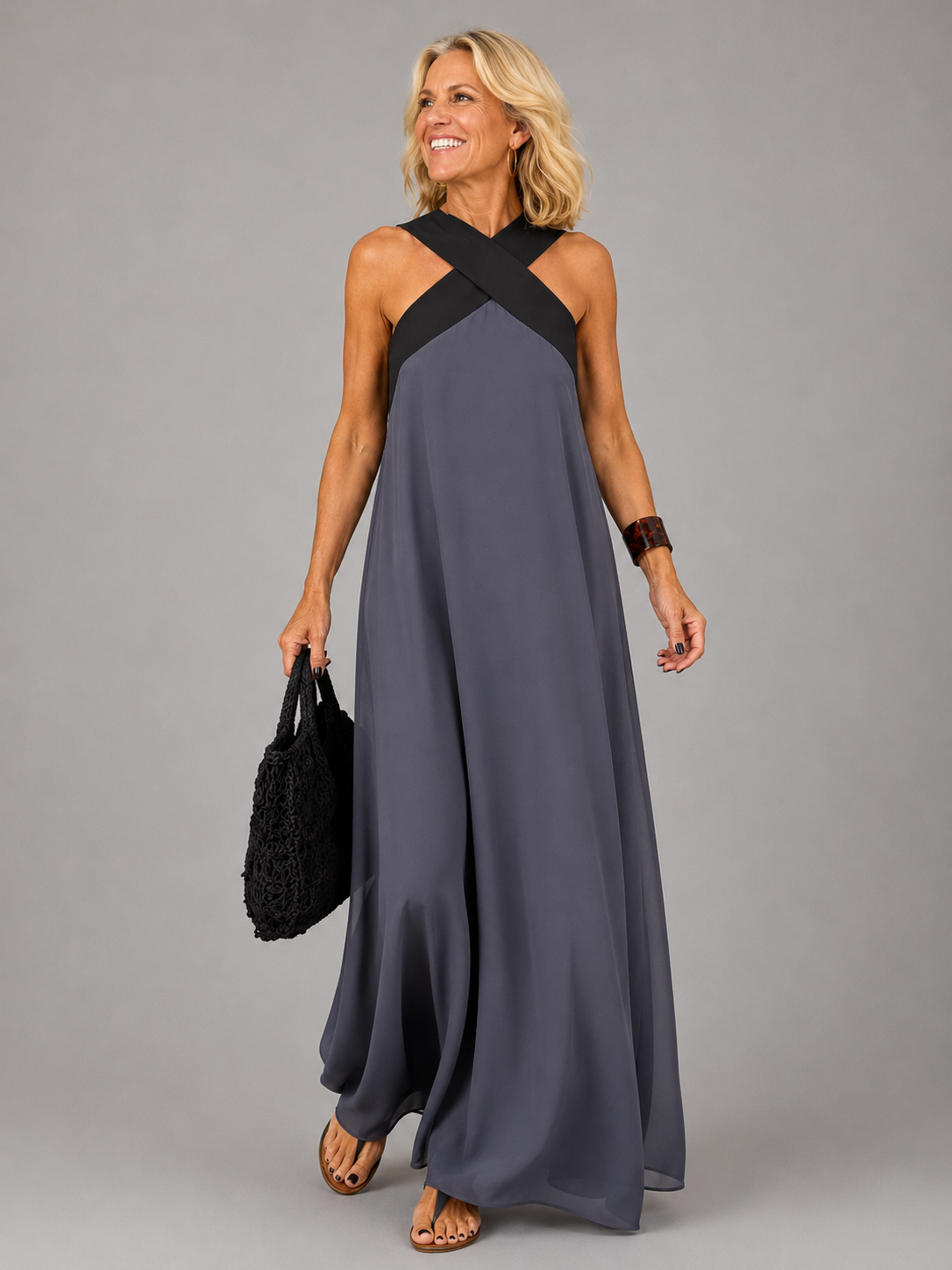 Velora™ | Abito Maxi Incrociato Elegante