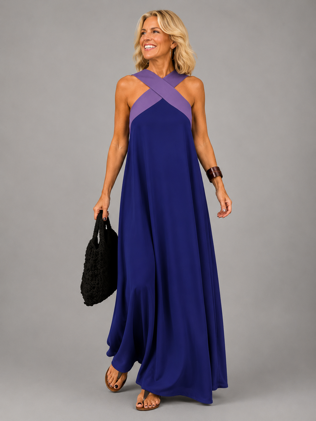 Velora™ | Abito Maxi Incrociato Elegante