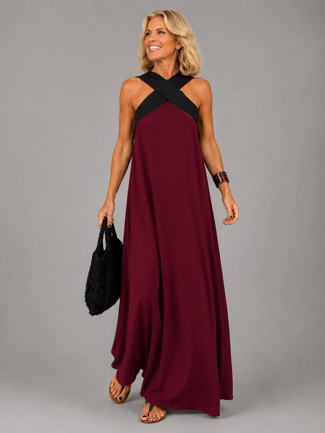 Velora™ | Abito Maxi Incrociato Elegante