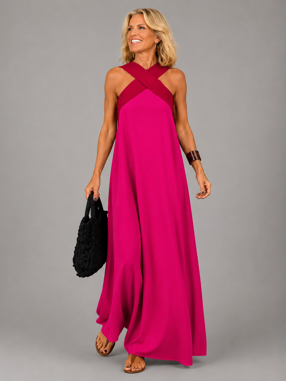 Velora™ | Abito Maxi Incrociato Elegante