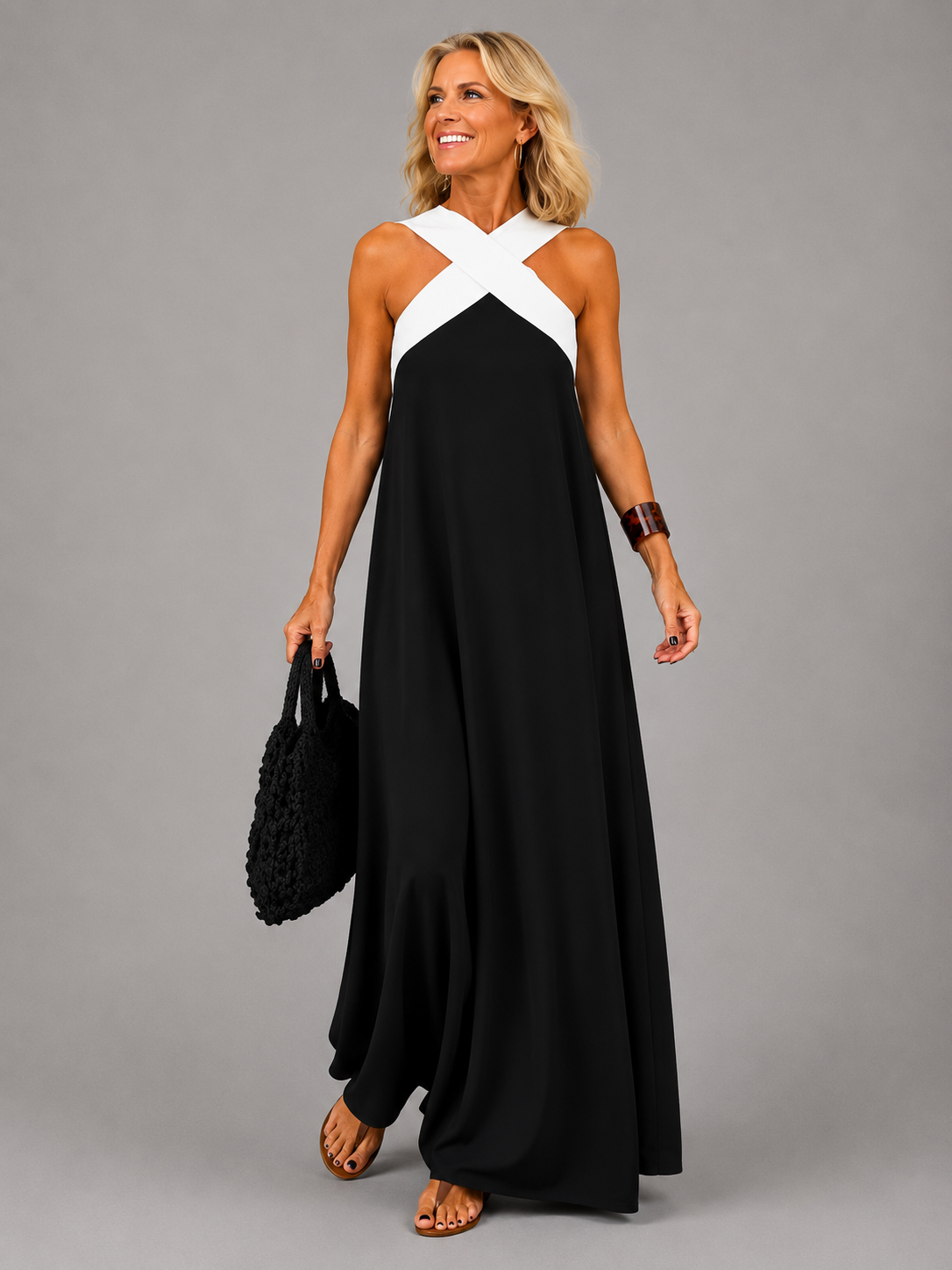 Velora™ | Abito Maxi Incrociato Elegante