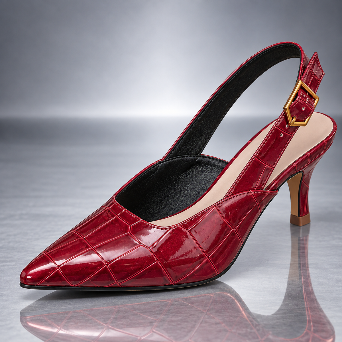 Liliane | Décolleté Slingback Effetto Cocco
