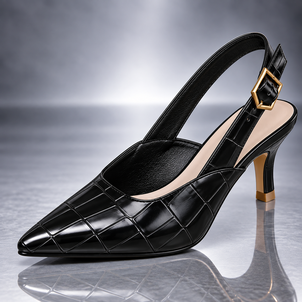 Liliane | Décolleté Slingback Effetto Cocco