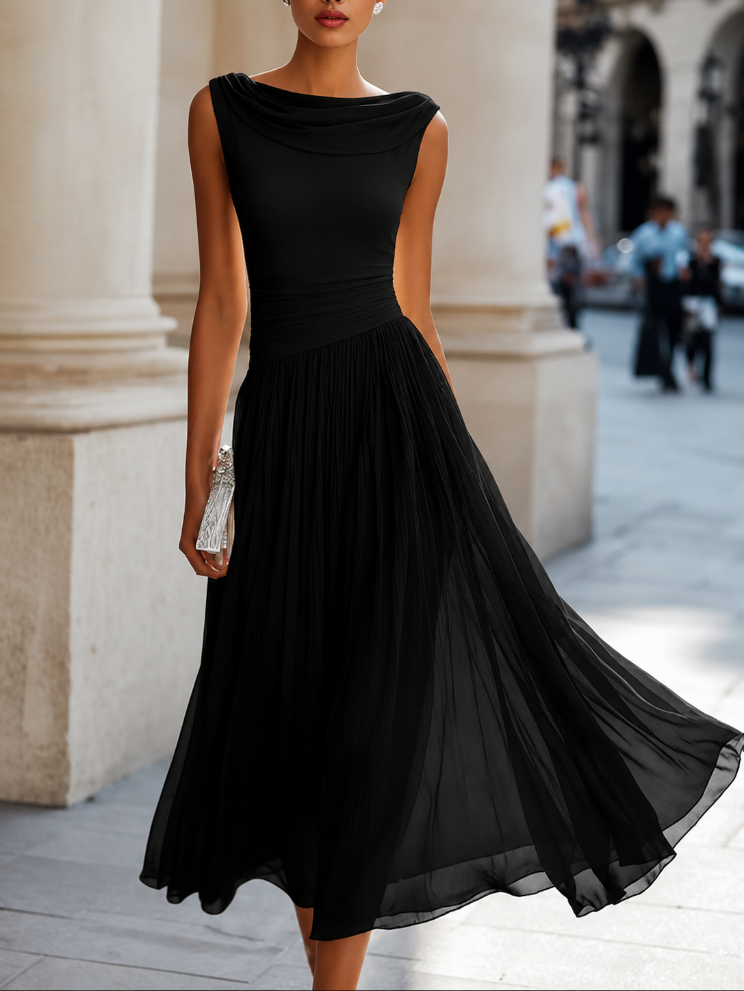Vestito Midi Plissettato
