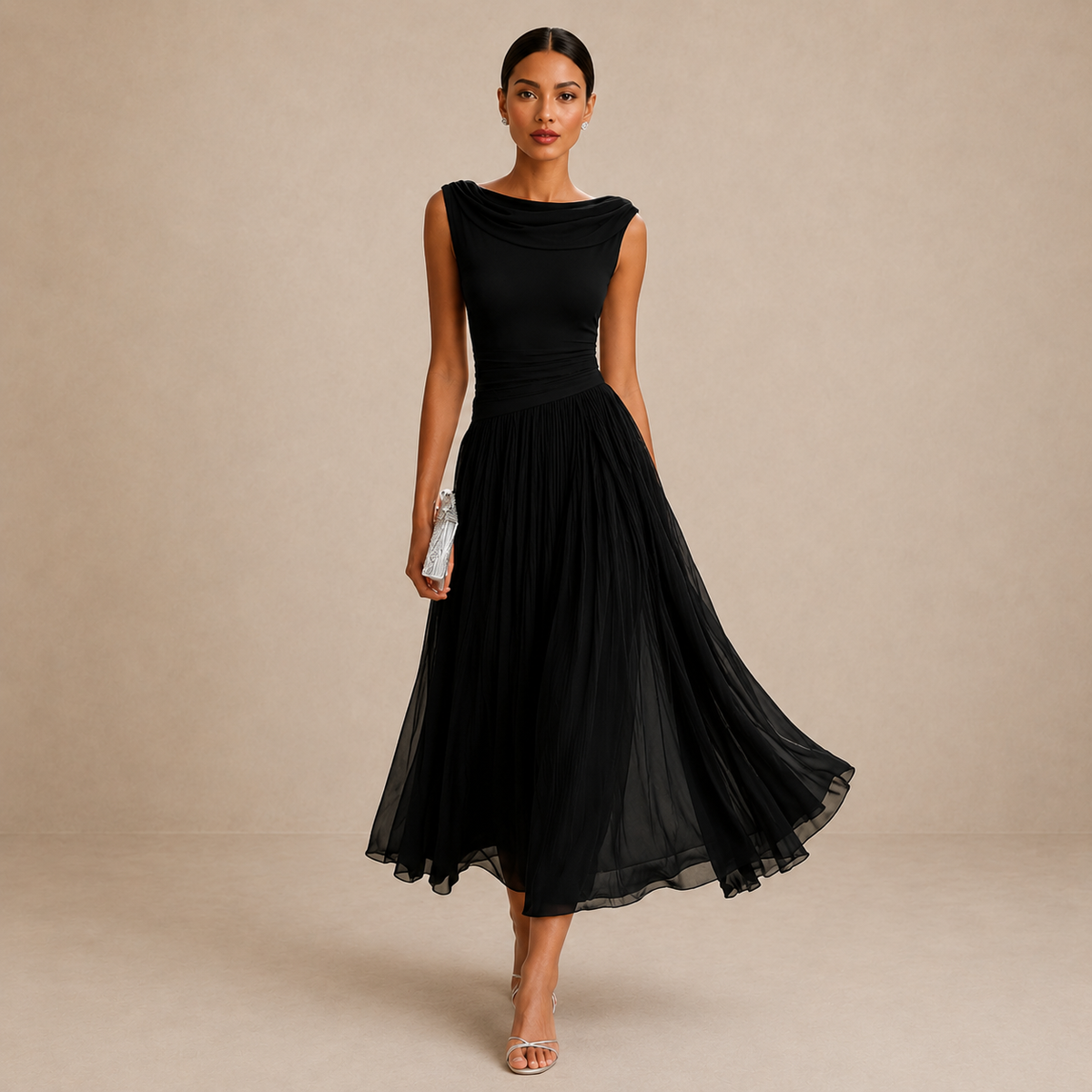 Vestito Midi Plissettato