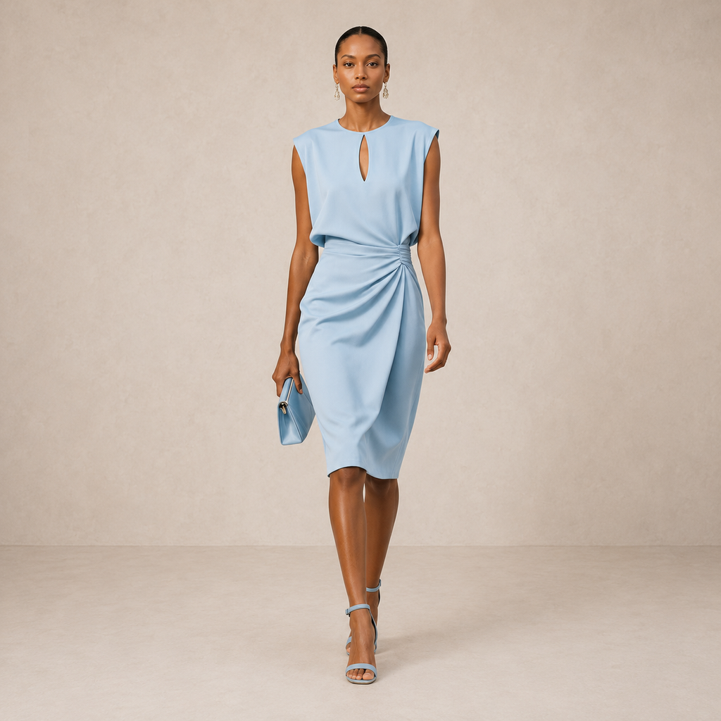 Vestito Midi Drappeggiato