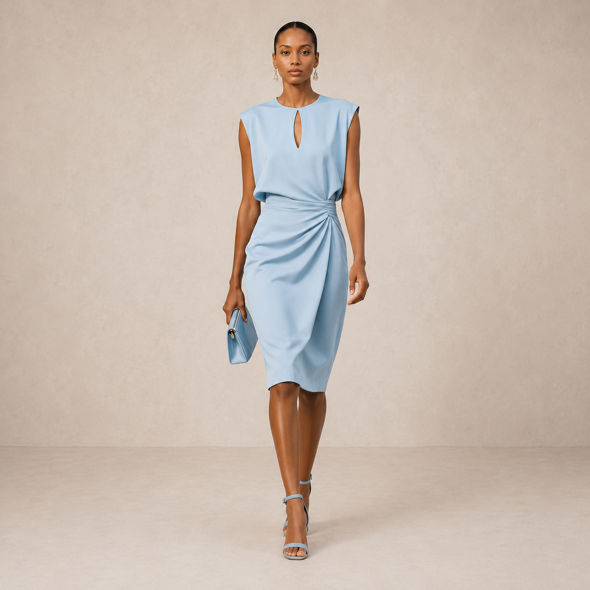 Vestito Midi Drappeggiato