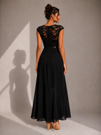 Vestito Maxi con Corpetto in Pizzo