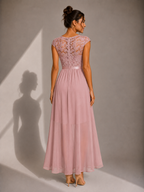 Vestito Maxi con Corpetto in Pizzo