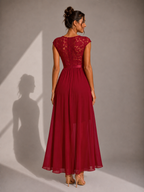 Vestito Maxi con Corpetto in Pizzo