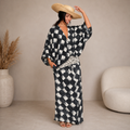 Vestito Maxi a Stampa Monocromatica