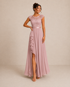 Vestito Maxi con Corpetto in Pizzo