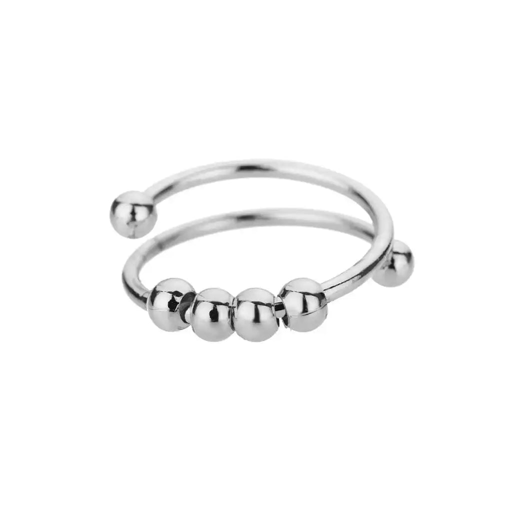 Anello Fidget con Perline Girevoli