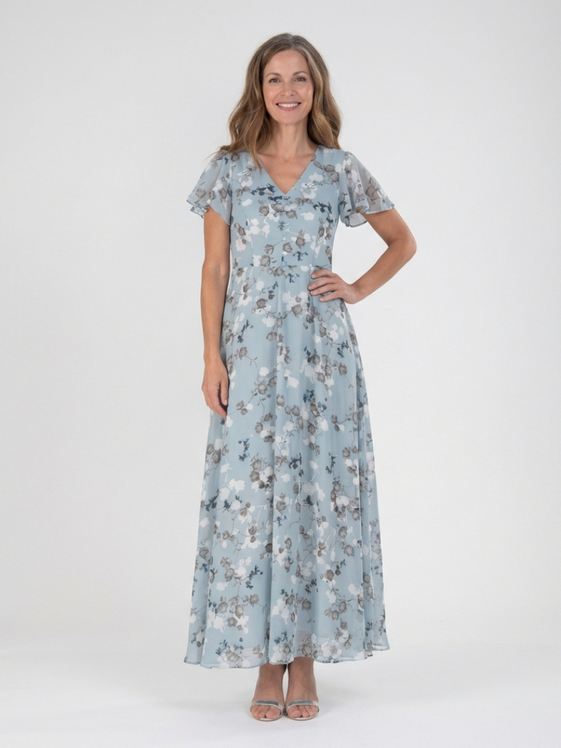 Ismeria | Abito Maxi Floreale in Chiffon