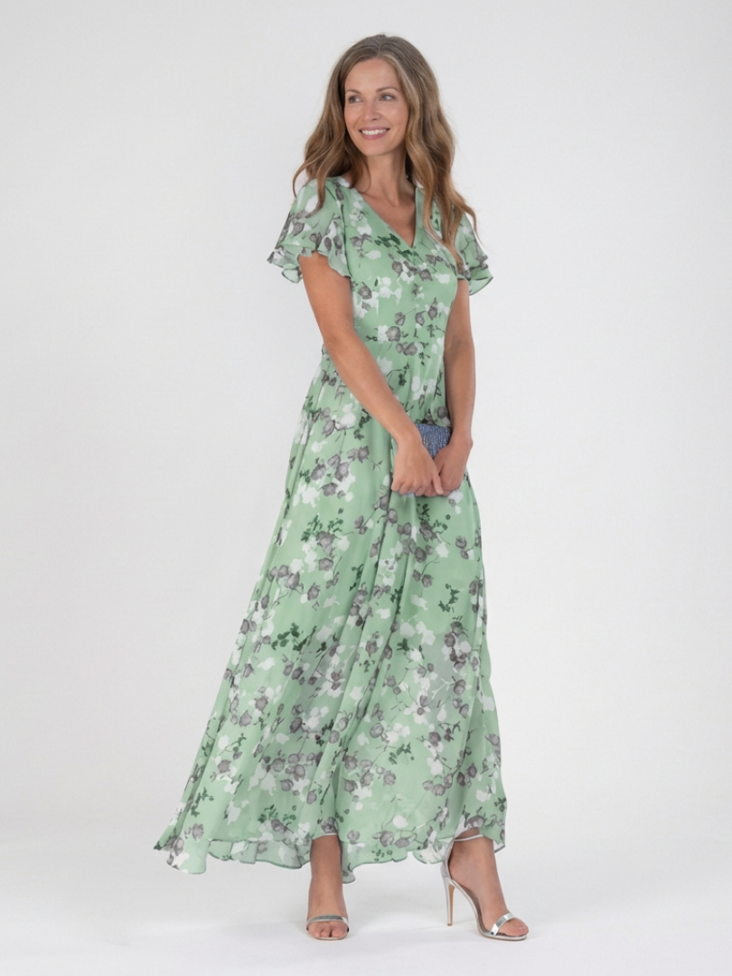 Ismeria | Abito Maxi Floreale in Chiffon