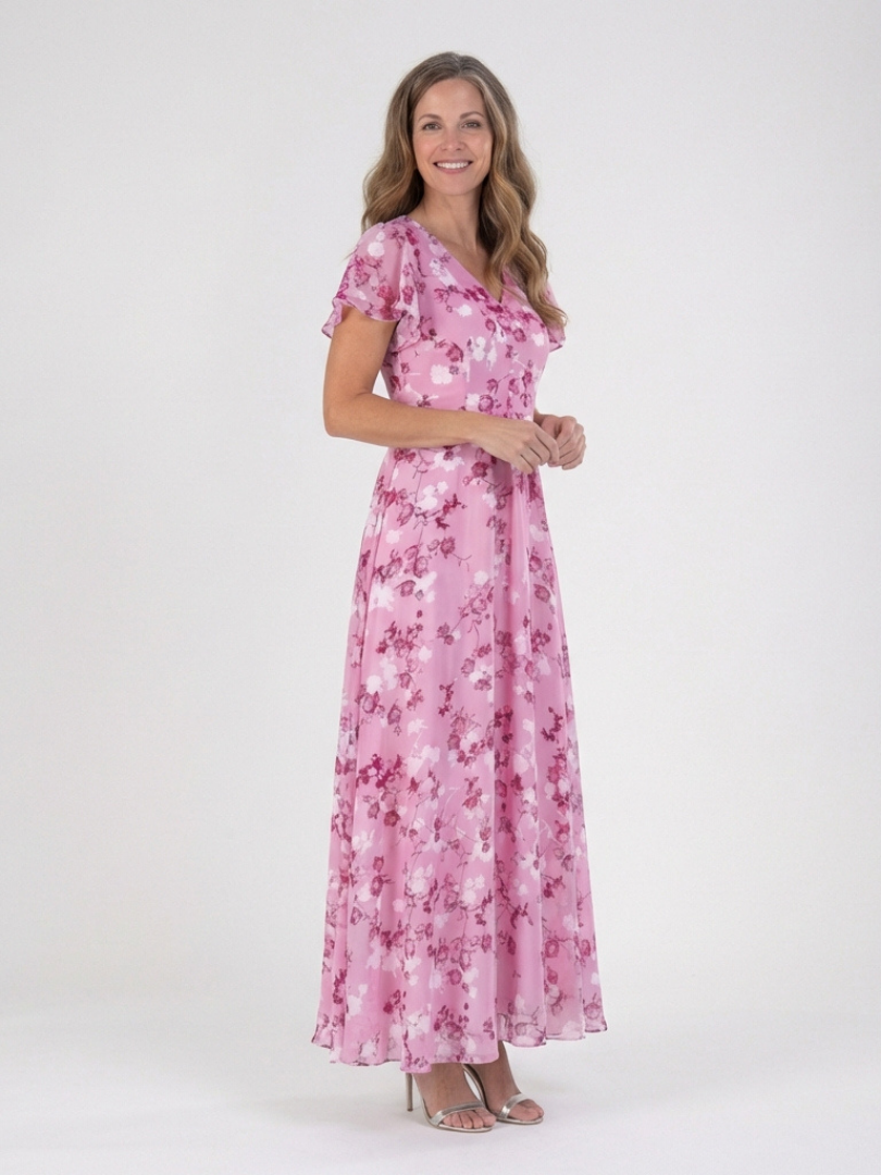 Ismeria | Abito Maxi Floreale in Chiffon